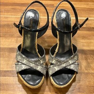 Louis Vuitton Denim Print Espadrilles sandals 38.5